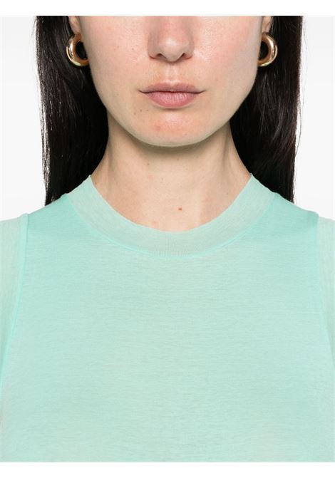 canotta semitrasparene donna verde acqua AURALEE | A00T04HFAQUA GREEN